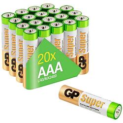 Foto van Aaa batterij (potlood) gp batteries super alkaline 1.5 v 20 stuk(s)