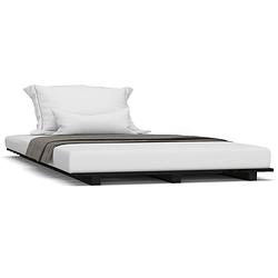 Foto van The living store houten bedframe - massief grenenhout - stabiel en stevig - 190 x 90 cm - zwart