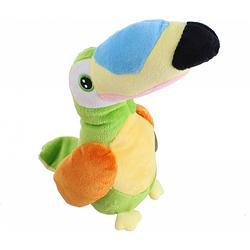 Foto van Tender toys pluchen knuffeltoekan 23 cm groen