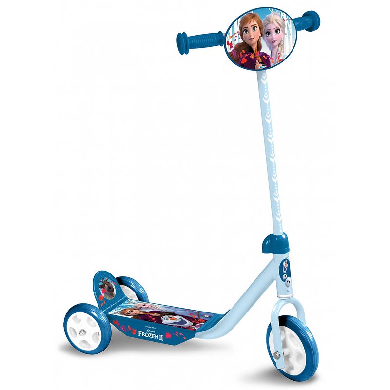 Foto van Disney kinderstep frozen 3-wiel kinderstep meisjes voetrem blauw/lichtblauw