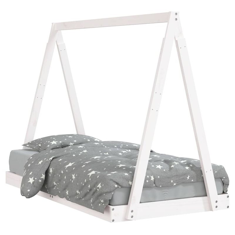 Foto van Vidaxl kinderbedframe 80x160 cm massief grenenhout wit