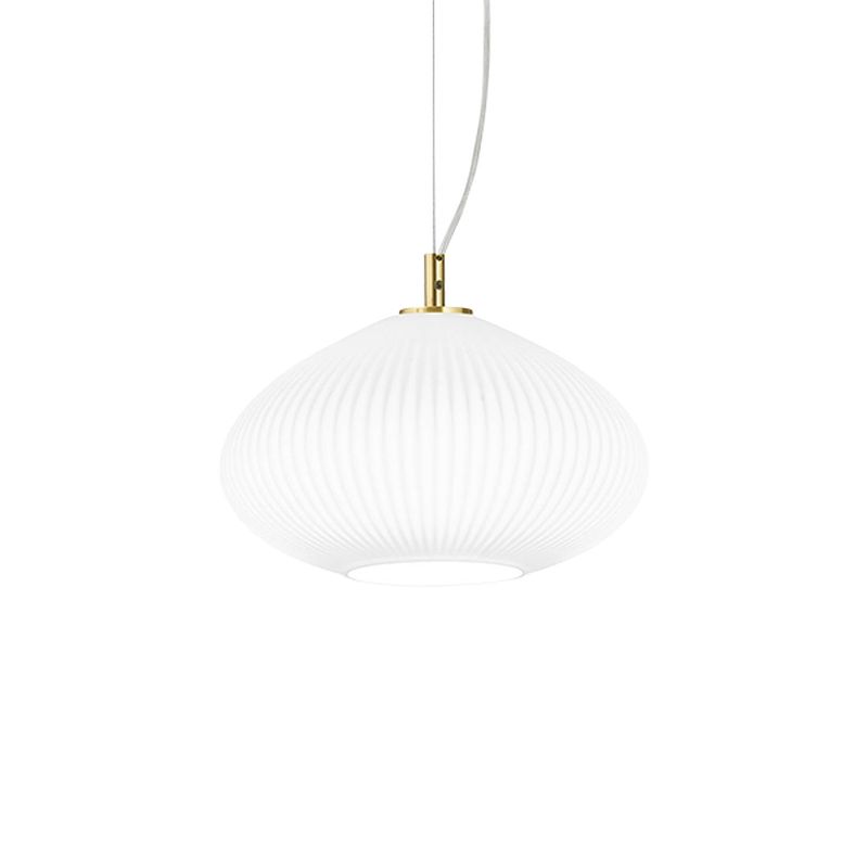 Foto van Stijlvolle ideal lux plisse's hanglamp - modern design - messing - e14 fitting - 40w