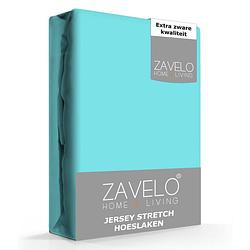 Foto van Zavelo® jersey hoeslaken aqua-2-persoons (140x200 cm)