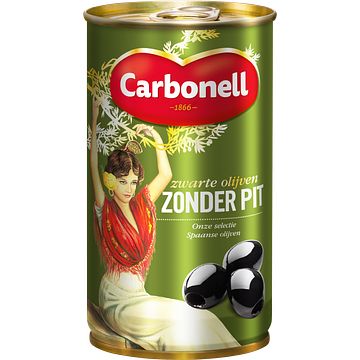 Foto van Carbonell zwarte olijven zonder pit 340g bij jumbo