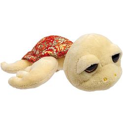 Foto van Suki gifts pluche zeeschildpad jules knuffeldier - cute eyes - lichtgeel - 14 cm - knuffel zeedieren
