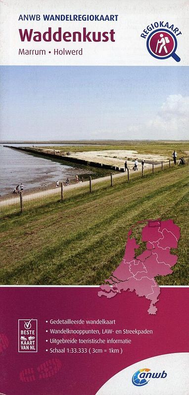 Foto van Wandelregiokaart waddenkust 1:33.333 - anwb - paperback (9789018046378)