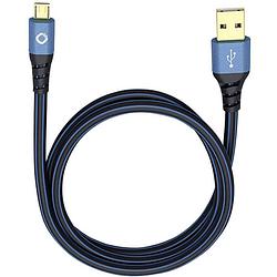 Foto van Oehlbach usb plus micro usb 2.0 [1x usb-a 2.0 stekker - 1x micro-usb 2.0 b stekker] 50.00 cm blauw vergulde steekcontacten