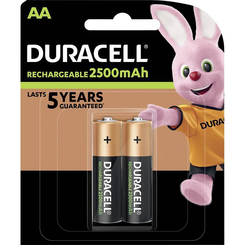 Foto van Duracell rechargeable stay charged aa/hr6 2500mah blister 2