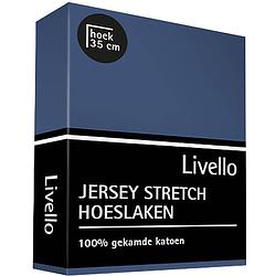 Foto van Livello hoeslaken jersey denim 180 x 220 cm