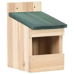 Foto van The living store vogelhuisjes - hout - groen dak - 12x16x20 cm - set van 4