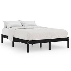 Foto van Vidaxl bedframe massief hout zwart 180x200 cm 6ft super king