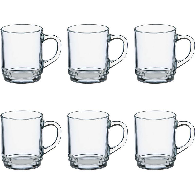 Foto van 12x stuks theeglazen/koffieglazen transparant glas 260 ml - koffie- en theeglazen