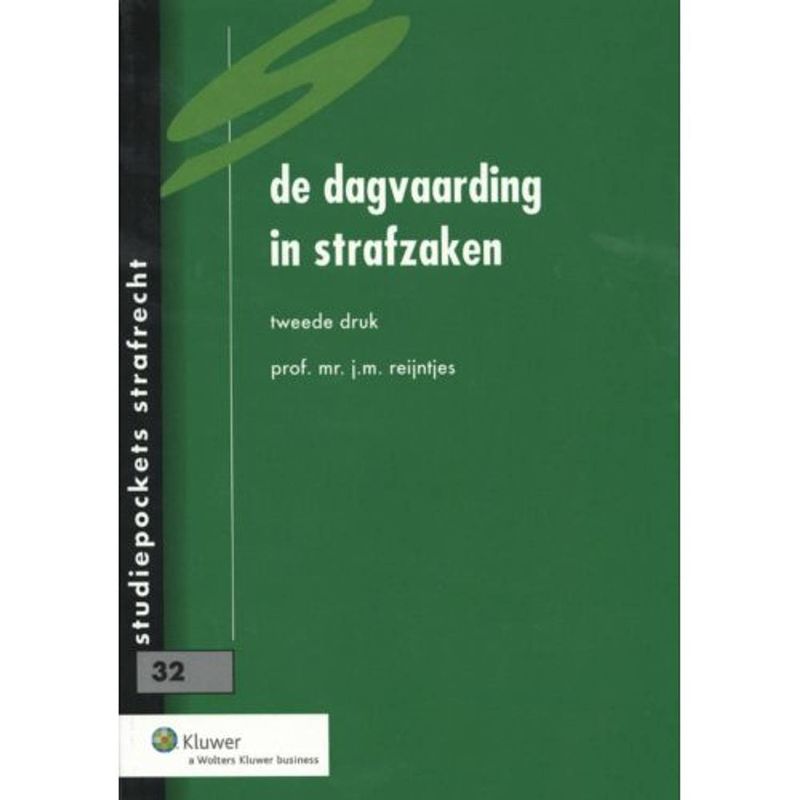 Foto van De dagvaarding in strafzaken - studiepockets