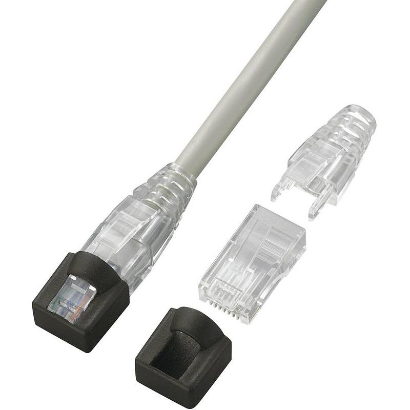 Foto van Tru components rj45 rj45-steker, transparant 749224 stekker, recht transparant 1 stuk(s)