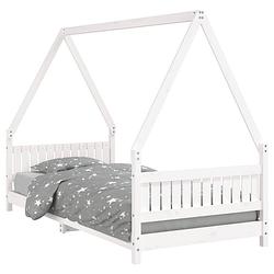 Foto van Vidaxl kinderbedframe 90x200 cm massief grenenhout wit