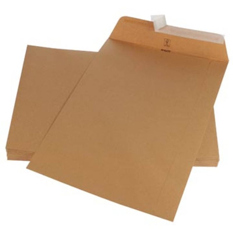 Foto van Gallery enveloppen ft 250 x 353 mm, stripsluiting, bruine kraft, doos van 250 stuks