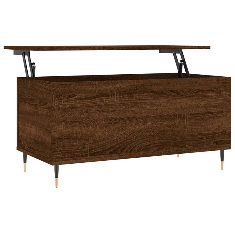 Foto van Vidaxl salontafel 90x44,5x45 cm bewerkt hout bruin eikenkleur