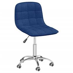 Foto van The living store draaibare eetkamerstoelen - set van 6 - blauw - 42.5 x 45 x (69 - 80.5) cm - stof