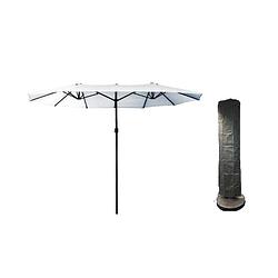 Foto van 4gardenz® xl duo parasol inclusief parasolhoes 460x270x245 cm - creme