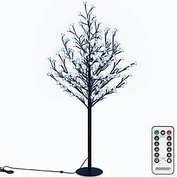 Foto van Kerstbloesem, 180 cm, 200 led'ss, blauwe verlichting, kerstboom, kerstversiering, voor binnen/buitengebruik