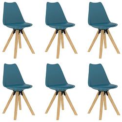 Foto van Vidaxl eetkamerstoelen 6 st turquoise