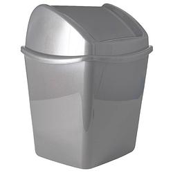 Foto van Grijze vuilnisbak/afvalbak met klepdeksel 1,1 liter - prullenbakken