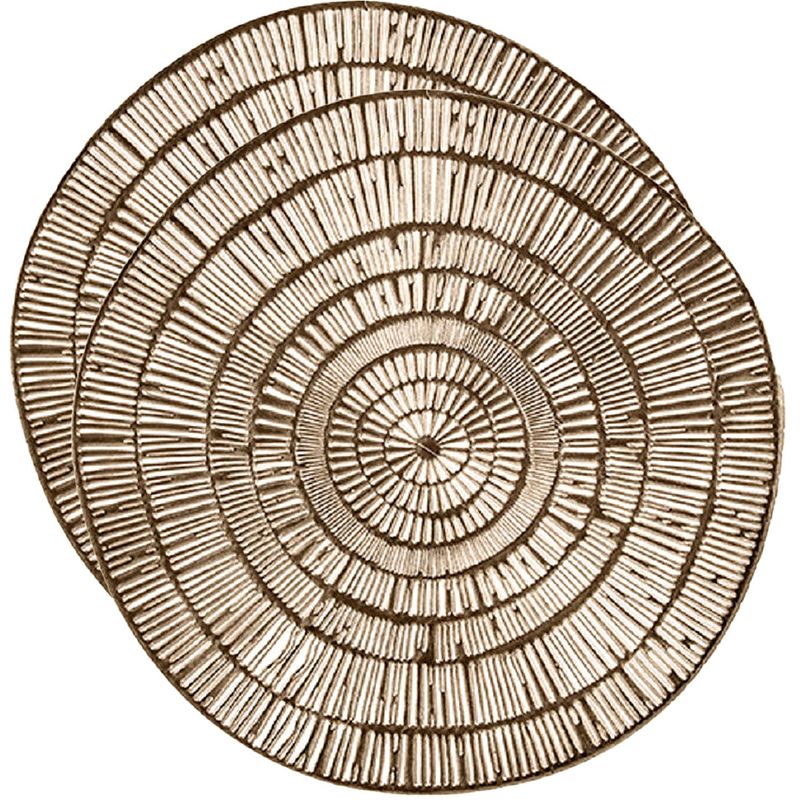 Foto van Set van 2x stuks ronde placemats metallic goud look diameter 38 cm - placemats