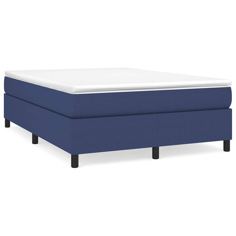 Foto van The living store boxspring met matras stof blauw 140x190 cm - bed