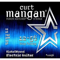 Foto van Curt mangan nickel wound 12-56 drop tuning snarenset voor elektrische gitaar