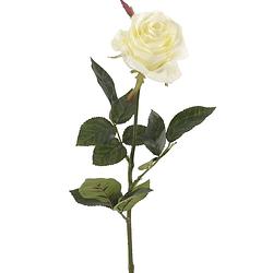 Foto van Emerald kunstbloem roos simone - wit - 73 cm - decoratie bloemen - kunstbloemen