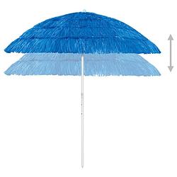 Foto van The living store hawaï parasol - 240 cm - blauw - uv-bestendig