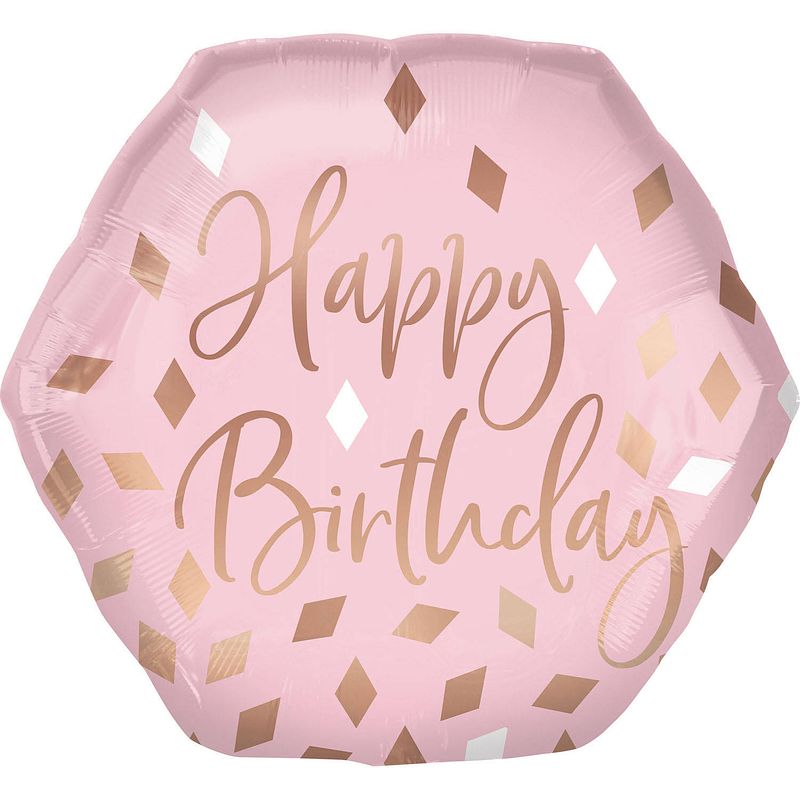 Foto van Amscan folieballon happy birthday meisjes 58 cm roze