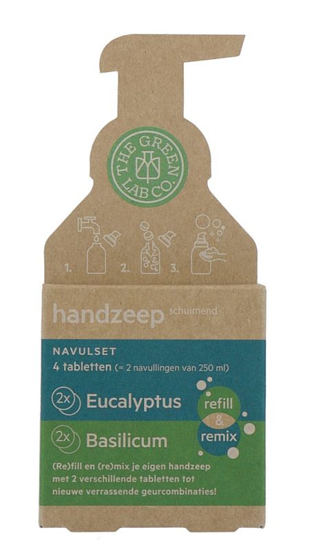 Foto van The green lab co. handzeep tablet refill eucalyptus & basilicum