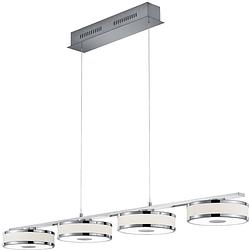 Foto van Led hanglamp - trion agiany - 28w - warm wit 3000k - 4-lichts - dimbaar - rechthoek - mat nikkel - aluminium