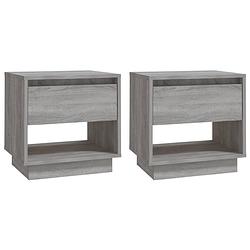 Foto van The living store nachtkastjes classic - bedkastjes - 45x34x44 cm - grijs sonoma eiken - 2 stuks