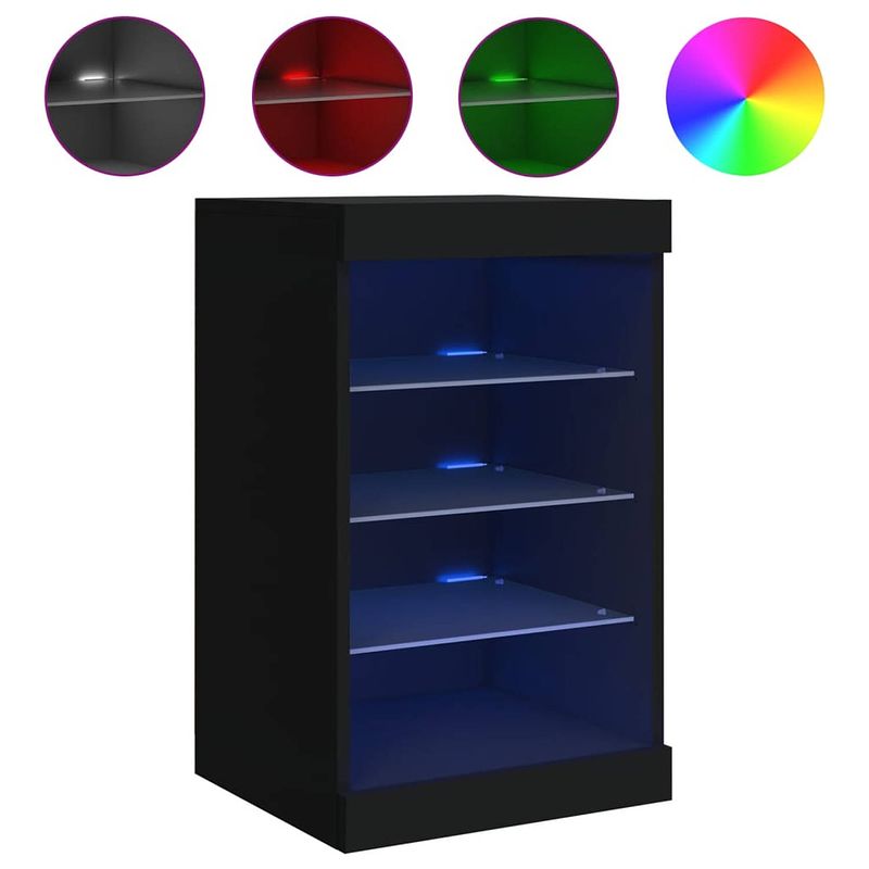 Foto van Vidaxl dressoir met led-verlichting 41x37x67 cm zwart