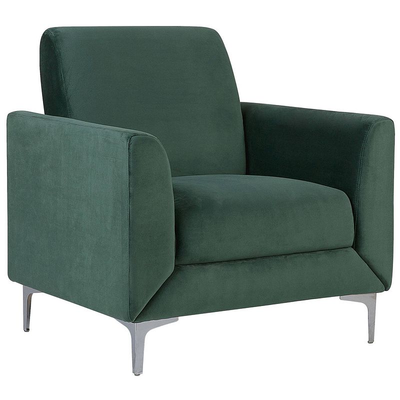 Foto van Beliani fenes - fauteuil-groen-fluweel