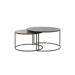 Foto van Light & living - salontafel rengo set van 2 - 76x76x41cm - zwart