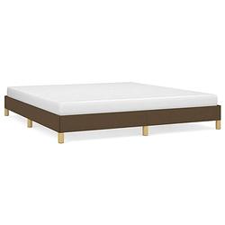 Foto van The living store bedframe donkerbruin - 203 x 183 x 25 cm - ademend duurzaam materiaal