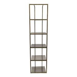 Foto van Ptmd ilya gold metal cabinet smoky glass shelves