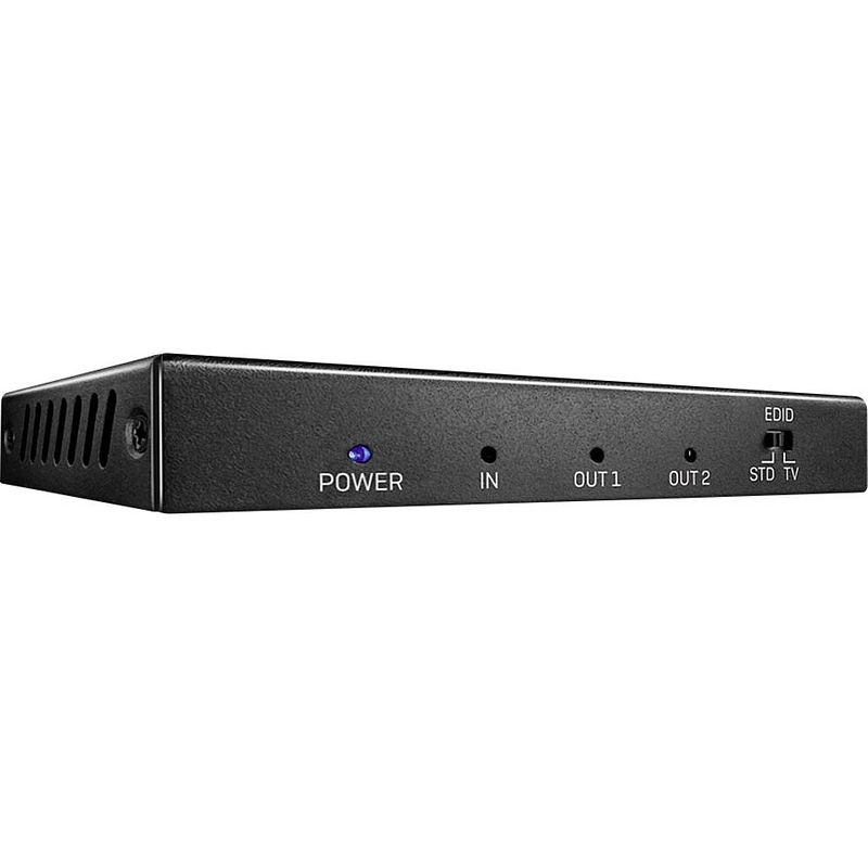 Foto van Lindy 2 port hdmi 18g splitter 2 poorten hdmi-splitter 3840 x 2160 pixel zwart