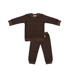 Foto van Little indians pyjama leopard katoen bruin maat 9-12 maanden