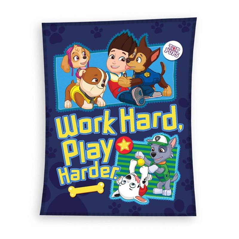 Foto van Paw patrol fleeceplaid top pups - 100 x 140 cm - polyester