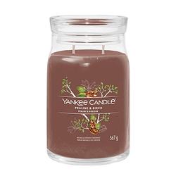 Foto van Yankee candle geurkaars large - met 2 lonten - praline & birch - 16 cm / ø 9 cm