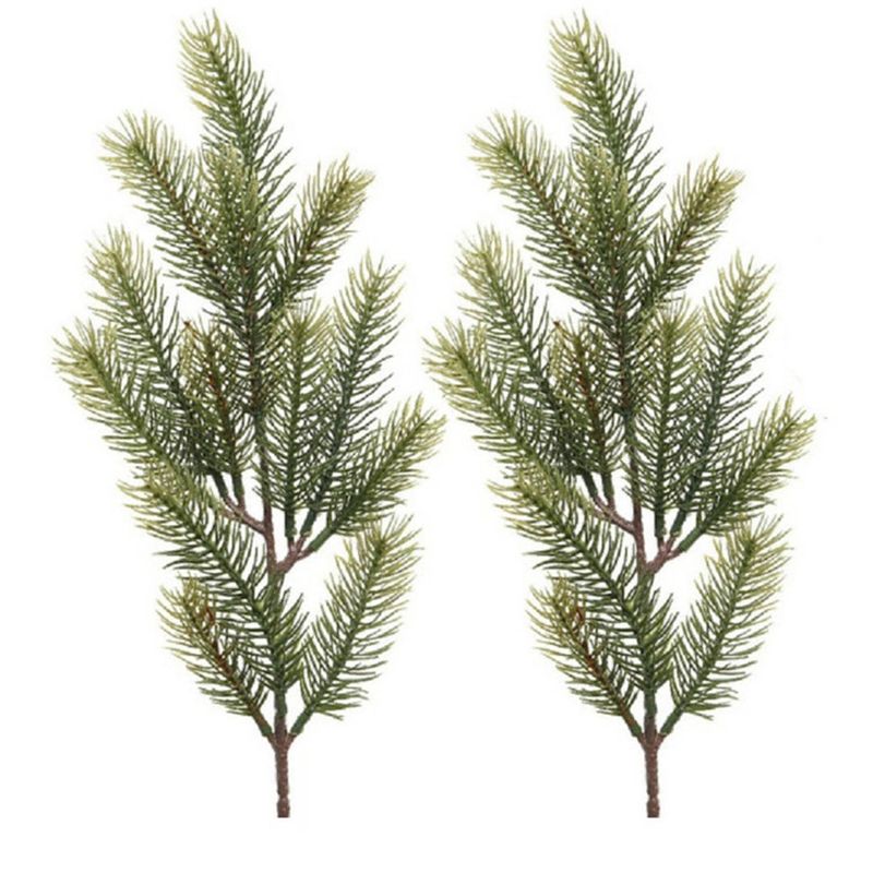 Foto van 2x kerstversiering dennentakken/dennentakjes groen 52 cm - kunstplanten