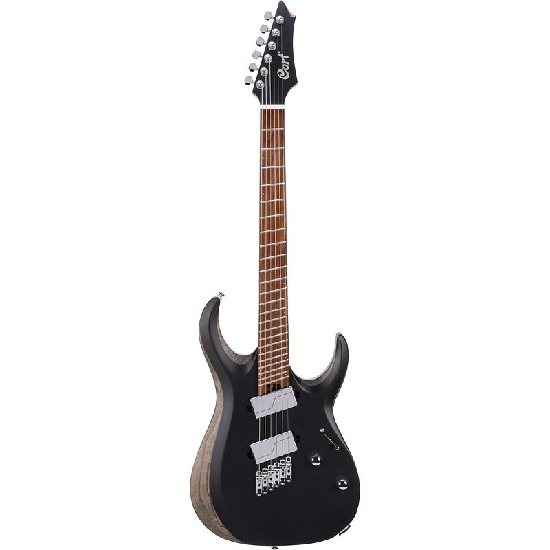 Foto van Cort x-700 mutility black satin multi-scale elektrische gitaar met gigbag