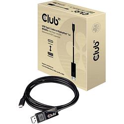 Foto van Club3d usb-c® / displayport adapterkabel usb-c® stekker, displayport stekker 1.80 m zwart cac-1557 vlambestendig usb-c®-displaykabel