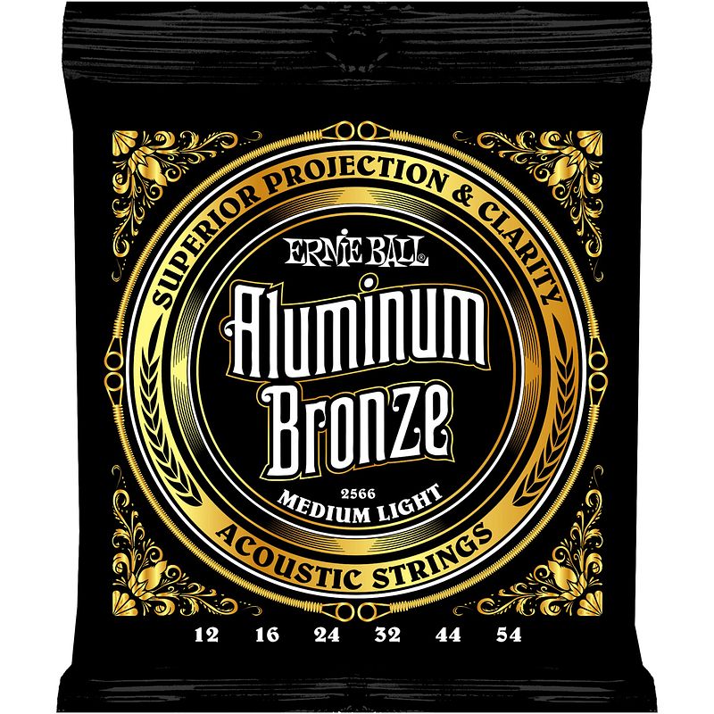 Foto van Ernie ball 2566 aluminum bronze medium light 12-54