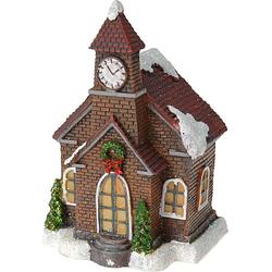 Foto van 1x verlichte color changing kerstdorp huisjes/kersthuisjes kerken 13 cm - kerstdorpen
