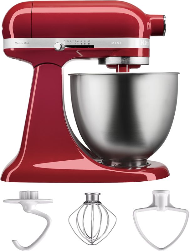 Foto van Kitchenaid artisan mini mixer 5ksm3311xeer keizerrood